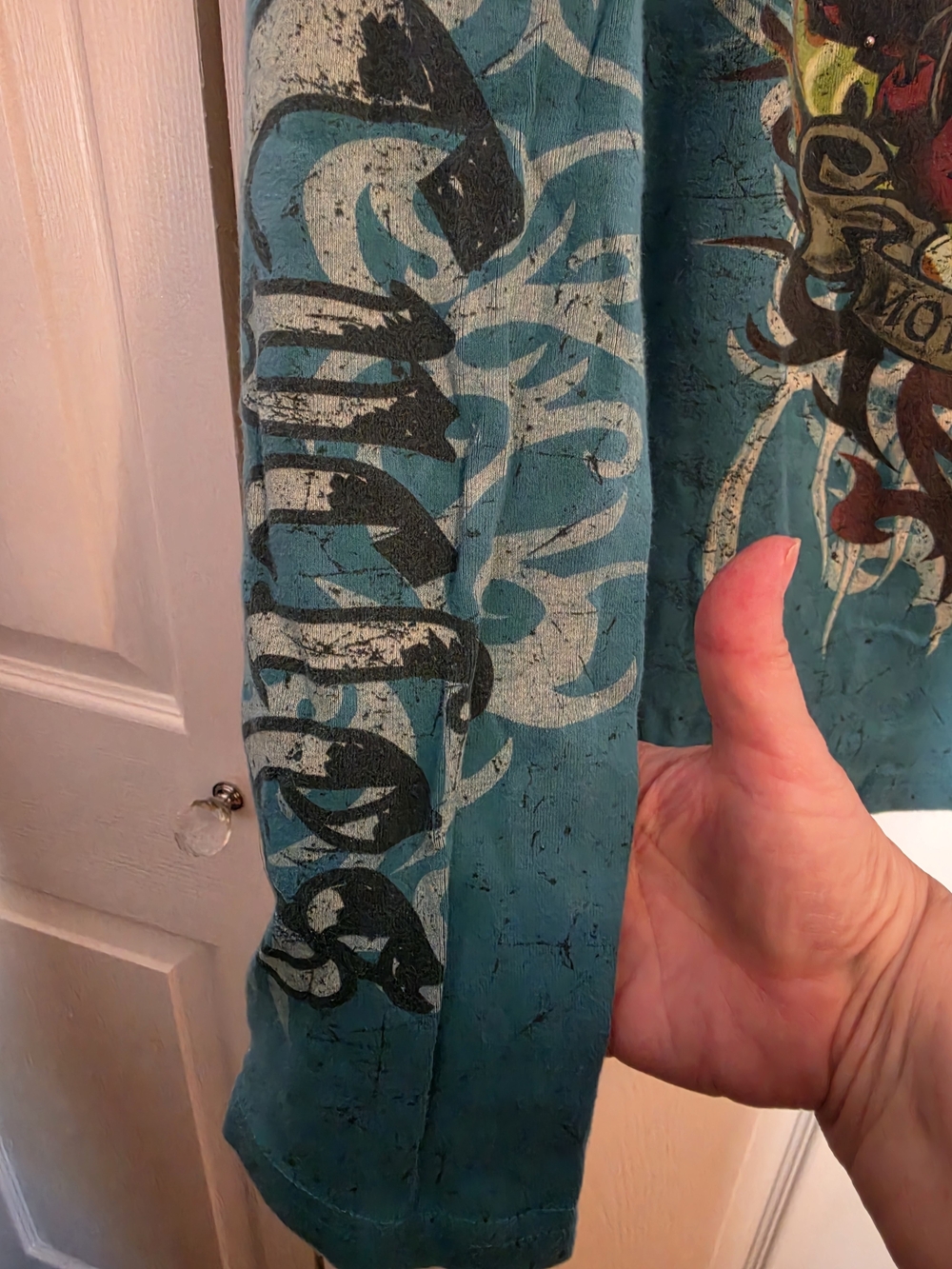 Vintage Y2k Harley-Davidson Women's Teal Graphic Long-Sleeve Tee - Picture 4 of 6